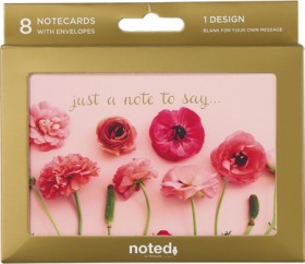 Noted-Blank-Notecard-Floral-Pink-Pack-of-8 on sale