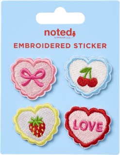 Noted-Embroidered-Heart-Stickers on sale