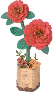 Rolife+Wooden+Bloom+Craft+-+Red+Camellia