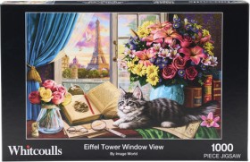 Whitcoulls-Eiffel-Tower-Window-View-1000-Piece-Puzzle on sale