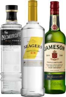 Nemiroff-De-Luxe-Vodka-1L-Seagers-Dry-or-Lime-Twisted-Gin-1L-or-Jameson-Irish-Whiskey-700mL on sale