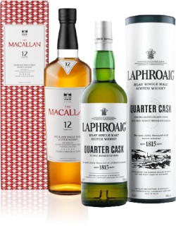 The-Macallan-12yo-Double-Cask-Single-Malt-Whisky-700mL-or-Laphroaig-Quarter-Cask-Single-Malt-Whisky-700mL on sale