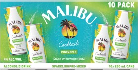Malibu-RTD-Range-4-10-X-250mL-Cans on sale