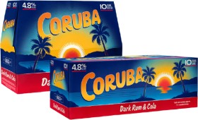 Coruba+%26amp%3B+Cola+4.8%25+10+x+330ml+Bottles+or+Coruba+%26amp%3B+Cola+7%25+12+x+250mL+Cans