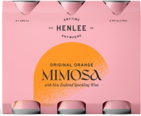 Henlee-Original-Orange-Mimosa-6-X-250mL-Cans on sale