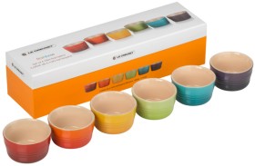 Le-Creuset-Rainbow-Mini-Ramekins-Set-of-6 on sale