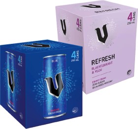 V+Energy+or+V+Refresh+250ml+Cans+4+Pack