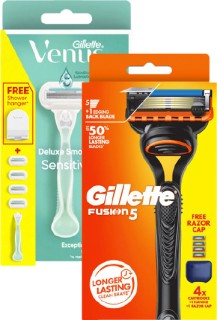 Gillette-Fusion-5-or-Venus-Deluxe-Smooth-1-Handle-4-Blades on sale