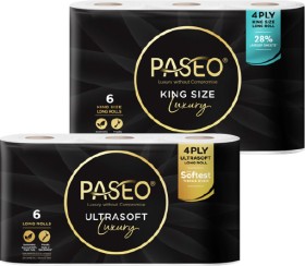 Paseo-4-Ply-Ultrasoft-or-King-Size-Toilet-Tissue-6-Pack on sale