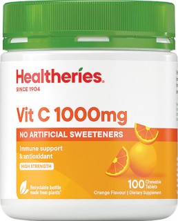 Healtheries-Vitamin-C-1000mg-Chewable-Tablets-100-Count on sale