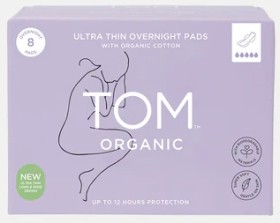 Tom-Organic-Ultra-Thin-Overnight-Pads-8-Pack on sale