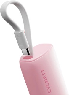 Cygnett+Charge+%26amp%3B+Connect+5K+Power+Bank+with+Integrated+USB-C+Cable+-+Pink