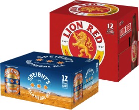 Lion-Red-Speights-Gold-Medal-Ale-or-Waikato-Draught-Bottles-or-Cans-12-Pack on sale
