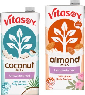 Vitasoy-Unsweetened-Coconut-or-Almond-Milk-1L on sale