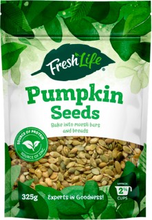 FreshLife-Pumpkin-Seeds-325g on sale