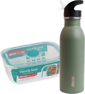 Decor-Vent-Seal-Container-1L-or-Snap-Seal-Bottle-600ml on sale