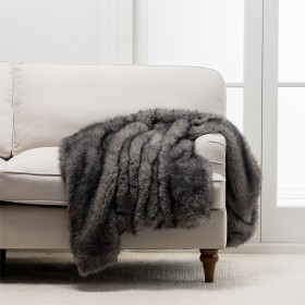 Design-Republique-Onyx-Faux-Fur-Throw on sale