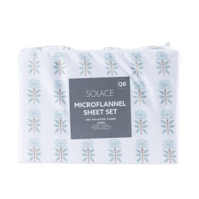 Solace+Blue+Foral+Microflannel+Sheet+Set