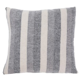 Woolrest+New+Zealand+Herringbone+Stripe+Wool+Cushion+Charcoal