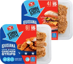 Tegel-Take-Outs-Louisiana-Style-Free-Range-Chicken-Burger-4-Pack-or-Strips-6-Pack on sale