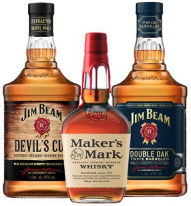 Maker%26rsquo%3Bs+Mark+Bourbon+700ml%2C+Jim+Beam+Devil%26rsquo%3Bs+Cut+or+Double+Oak+Bourbon+1L