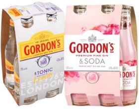 Gordon%26rsquo%3Bs+Gin+%26amp%3B+Tonic+7%25+or+Gordon%26rsquo%3Bs+Premium+Pink+Gin+%26amp%3B+Soda+4%25+4+x+250ml+Bottles