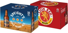 Speight%26rsquo%3Bs+Gold+Medal+Ale%2C+Waikato+Draught+or+Lion+Red+15+x+330ml+Bottles