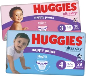 Huggies-Ultra-Dry-Nappy-Pants-24-36-Pack on sale