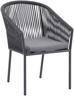 Mimosa-Rope-Aluminium-Dining-Chairs-in-Charcoal on sale