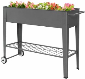 Pinnacle-Hardware-950mm-x-800mm-x-350mm-Mobile-Raised-Garden-Planter-in-Charcoal on sale