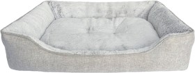 Art-Bob-Linen-Look-81cm-x-61cm-Pet-Lounger-with-Faux-Fur on sale