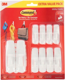 Command-Utility-Hooks-Value-Pack-in-White-Pack-of-10 on sale
