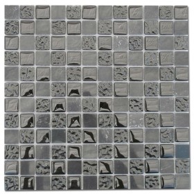 Johnson-Tiles-Nero-300mm-x-300mm-Mosaic-Sheet-in-Gloss-Blend on sale