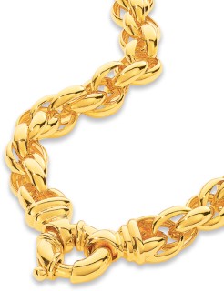 9ct-45cm-Triple-Oval-Necklace-with-Bolt-Ring on sale