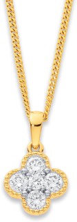10ct-Element-Lab-Diamond-Clover-Pendant on sale