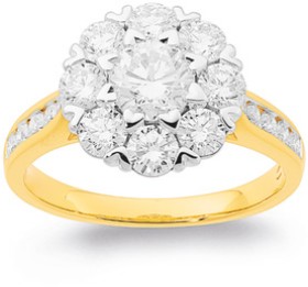 14ct-Element-Lab-Diamond-Cluster-Ring on sale