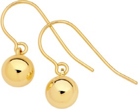 9ct-6mm-Ball-Hook-Drop-Earrings on sale