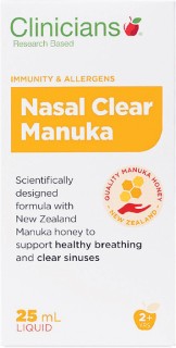 Clinicians-Nasal-Clear-Manuka-25mL on sale