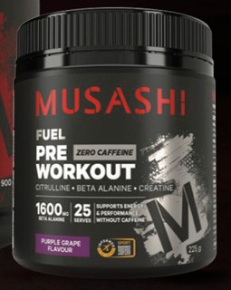 Musashi-Fuel-Pre-Workout-Purple-Grape-Flavour-225g on sale