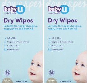 Baby-U-Dry-Wipes-100-Pack on sale