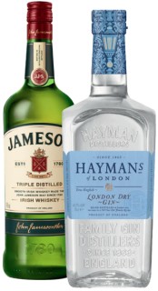 Jameson-Irish-Whiskey-1L-or-Haymans-London-Dry-Gin-1L on sale