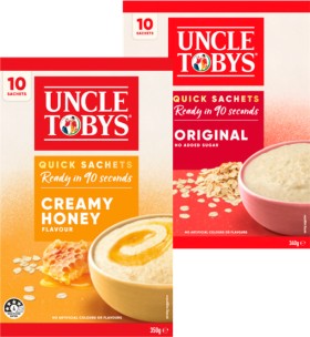 Uncle-Tobys-Quick-Sachets-10-Pack on sale