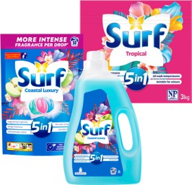 Surf-Laundry-Powder-3kg-Laundry-Liquid-2L-or-Laundry-Capsules-30s on sale