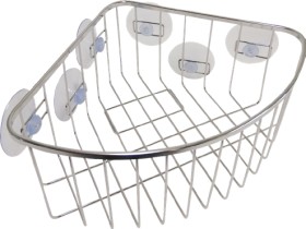 Barelli-Large-Stainless-Steel-Suction-Corner-Basket-Caddy on sale