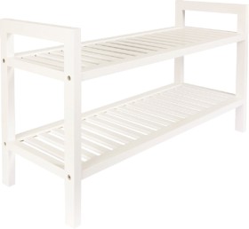 All-Set-White-2-Tier-Timber-Shoe-Rack on sale