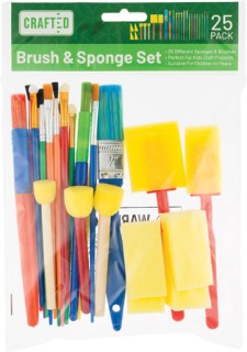 Crafted-25-Pce-Asstd-Brush-Sponge-Set on sale