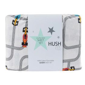 Hush-Kids-Race-Cars-Flannelette-Sheet-Set on sale
