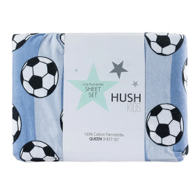 Hush-Kids-Soccer-Flannelette-Sheet-Set on sale