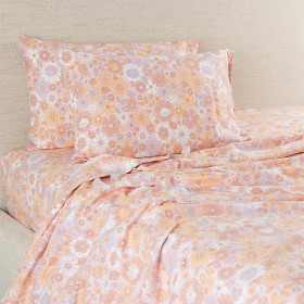 Hush-Boho-Floral-Flat-Flannelette-Sheet on sale