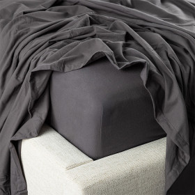 Hush-Plain-Coal-Fitted-Flannelette-Sheet on sale
